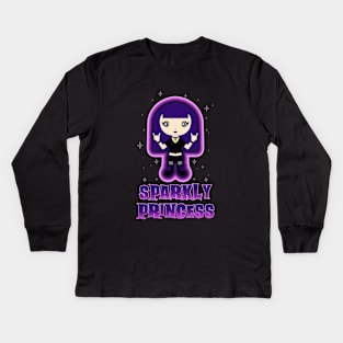 Sparkly Princess - goth metal girl Kids Long Sleeve T-Shirt